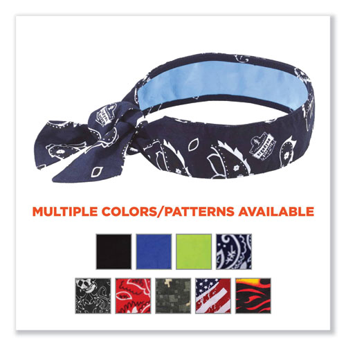 Chill-Its 6700CT Cooling Bandana PVA Tie Headband, One Size Fits Most, Navy Western, Ships in 1-3 Business Days