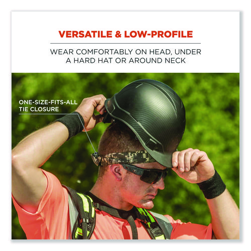 Chill-Its 6700CT Cooling Bandana PVA Tie Headband, One Size Fits Most, Black