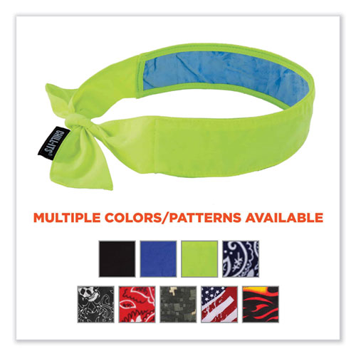Image of Ergodyne® Chill-Its 6700Ct Cooling Bandana Pva Tie Headband, One Size Fits Most, Lime, Ships In 1-3 Business Days