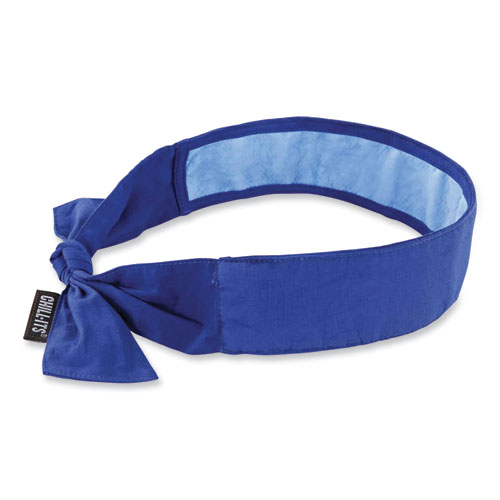 Ergodyne® Chill-Its 6700Ct Cooling Bandana Pva Tie Headband, One Size Fits Most, Solid Blue, Ships In 1-3 Business Days