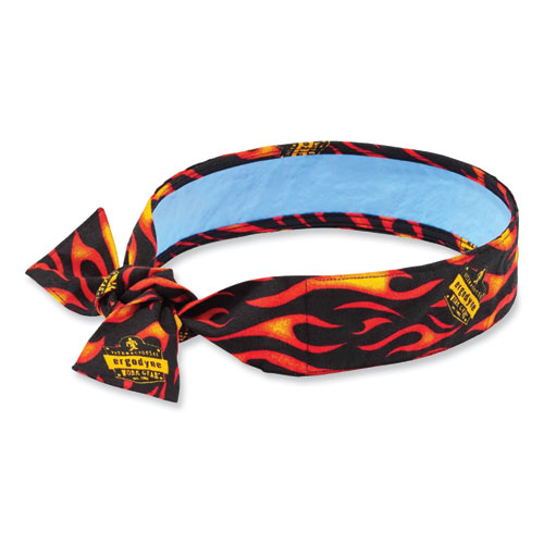 Ergodyne® Chill-Its 6700Ct Cooling Bandana Pva Tie Headband, One Size Fits Most, Flames, Ships In 1-3 Business Days