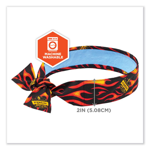 Chill-Its 6700CT Cooling Bandana PVA Tie Headband, One Size Fits Most, Flames, Ships in 1-3 Business Days