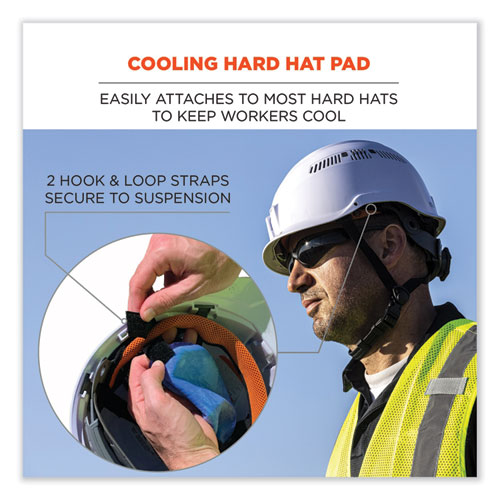 Image of Ergodyne® Chill-Its 6715Ct Hard Hat Cooling Pad - Pva, 7 X 6.5, Blue, Ships In 1-3 Business Days