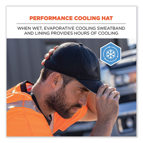 Chill-Its 8937 Performance Cooling Baseball Hat, One Size Fits Most, Black, Ships in 1-3 Business Days