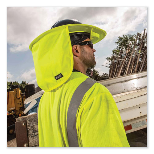 Image of Ergodyne® Chill-Its 6660 Hard Hat Brim + Neck Shade, 19.5 X 9.75, Lime, Ships In 1-3 Business Days