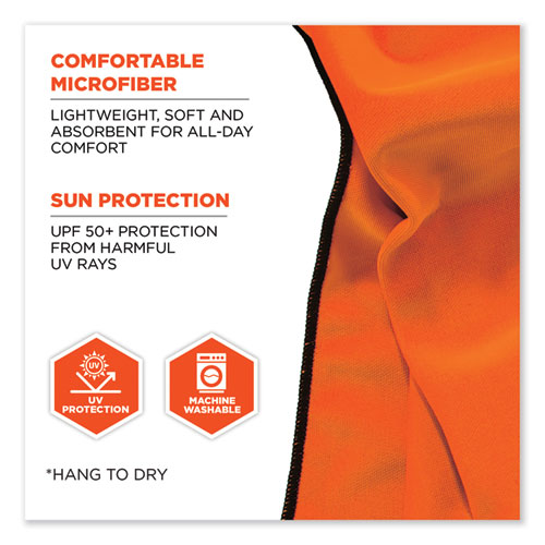 Chill-Its 6602MF Evaporative Microfiber Cooling Towel, 40.9 x 9.8, One Size, Microfiber, Orange, Ships in 1-3 Business Days