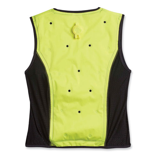 Image of Ergodyne® Chill-Its 6685 Premium Dry Evaporative Cooling Vest With Zipper, Nylon, X-Large, Lime, Ships In 1-3 Business Days