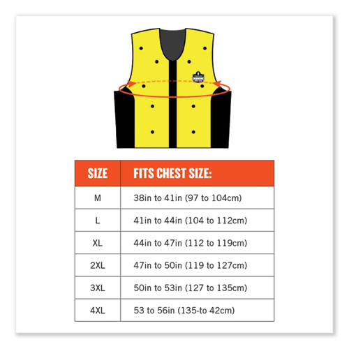 Chill-Its 6685 Premium Dry Evaporative Cooling Vest with Zipper, Nylon, X-Large, Lime, Ships in 1-3 Business Days