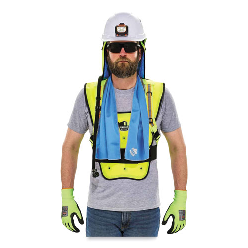 Chill-Its 6687 Economy Dry Evaporative Cooling Elastic Waist Vest, Nylon, Small/Medium, Lime, Ships in 1-3 Business Days