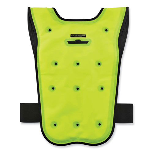 Chill-Its 6687 Economy Dry Evaporative Cooling Elastic Waist Vest, Nylon, Large/X-Large, Lime, Ships in 1-3 Business Days