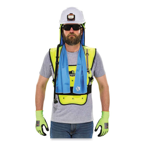 Chill-Its 6687 Economy Dry Evaporative Cooling Elastic Waist Vest, Nylon, Large/X-Large, Lime, Ships in 1-3 Business Days