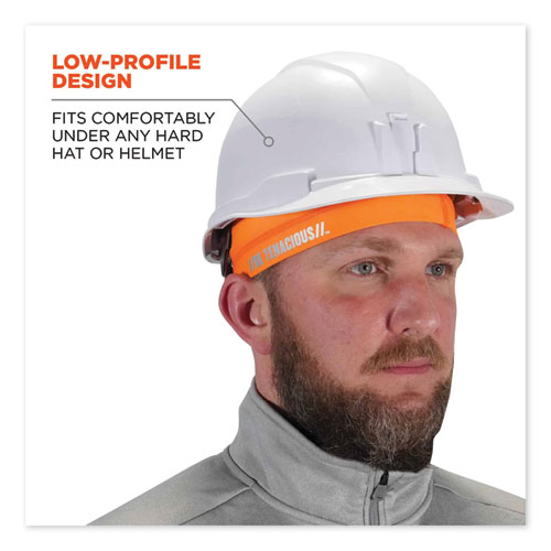 Chill-Its 6632 Performance Knit Cooling Skull Cap, Polyester/Spandex, One Size Fits Most, Orange, Ships in 1-3 Business Days