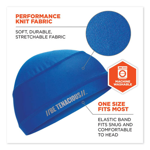Image of Ergodyne® Chill-Its 6632 Performance Knit Cooling Skull Cap, Polyester/Spandex, One Size Fits Most, Blue, Ships In 1-3 Business Days