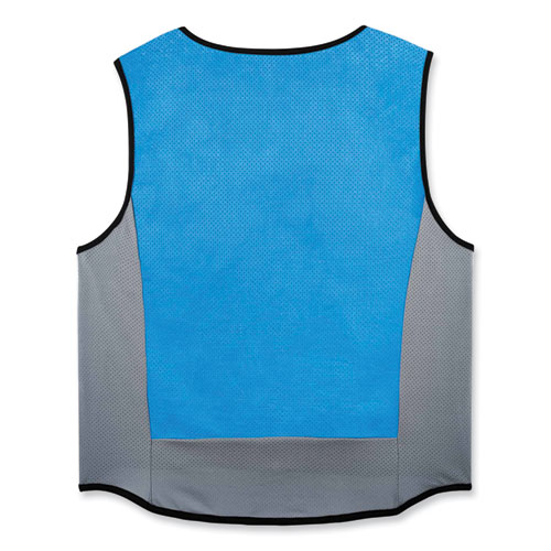 Chill-Its 6667 Wet Evaporative PVA Cooling Vest with Zipper, PVA, Large, Blue, Ships in 1-3 Business Days