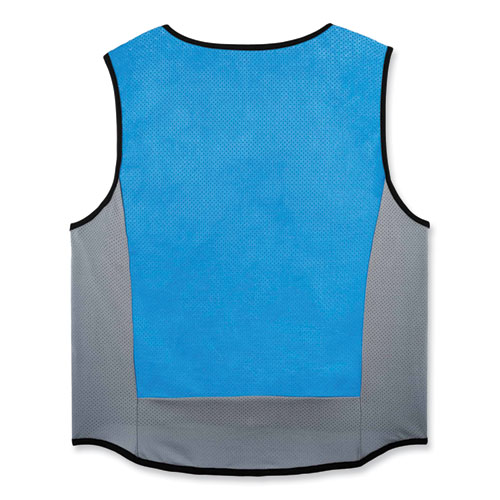Chill-Its 6667 Wet Evaporative PVA Cooling Vest with Zipper, PVA,  X-Large, Blue, Ships in 1-3 Business Days