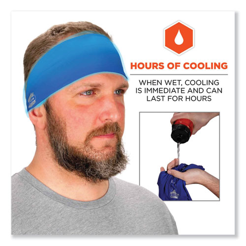 Image of Ergodyne® Chill-Its 6634 Performance Knit Cooling Headband, Polyester/Spandex, One Size Fits Most, Blue, Ships In 1-3 Business Days