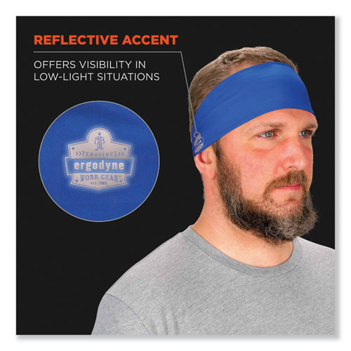 Chill-Its 6634 Performance Knit Cooling Headband, Polyester/Spandex, One Size Fits Most, Blue, Ships in 1-3 Business Days