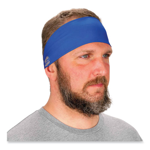 Image of Ergodyne® Chill-Its 6634 Performance Knit Cooling Headband, Polyester/Spandex, One Size Fits Most, Blue, Ships In 1-3 Business Days