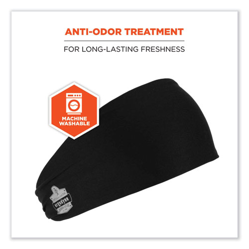 Chill-Its 6634 Performance Knit Cooling Headband, Polyester/Spandex, One Size Fits Most, Black, Ships in 1-3 Business Days