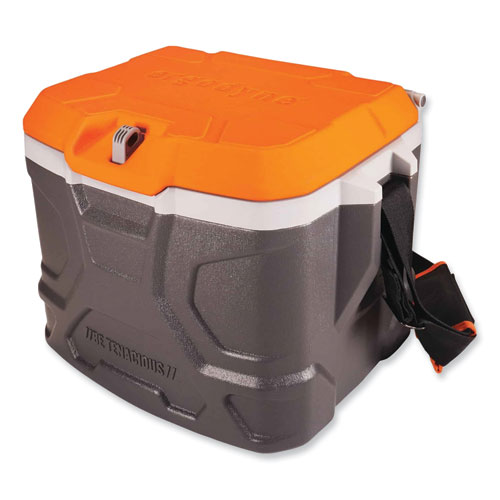 Ergodyne® Chill-Its 5170 17-Quart Industrial Hard Sided Cooler, Orange/Gray, Ships In 1-3 Business Days