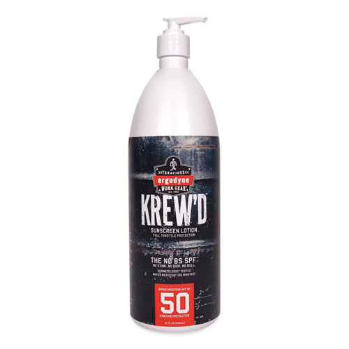 Ergodyne® Krewd 6355 Spf 50 Sunscreen Lotion, 32 Oz Pump Bottle, Ships In 1-3 Business Days