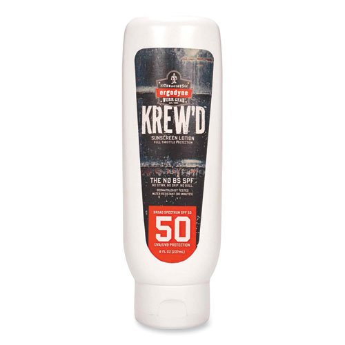 Krewd 6351 SPF 50 Sunscreen Lotion, 8 oz Bottle, 12/Pack, Ships in 1-3 Business Days