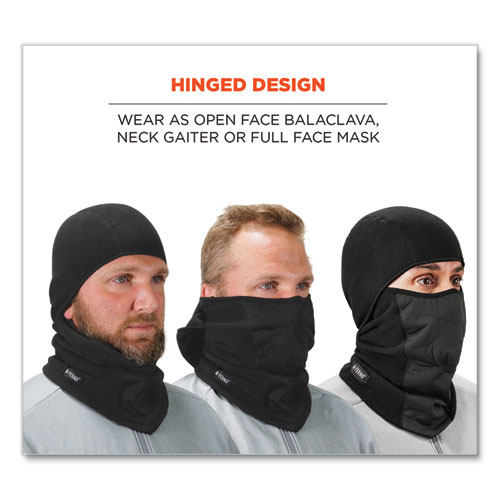 Image of Ergodyne® N-Ferno 6823 Hinged Balaclava Face Mask, Fleece, One Size Fits Most, Black, Ships In 1-3 Business Days