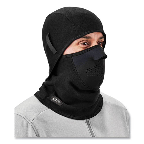 Image of Ergodyne® N-Ferno 6827 2-Piece Fleece Neoprene Balaclava Face Mask, One Size Fits Most, Black, Ships In 1-3 Business Days