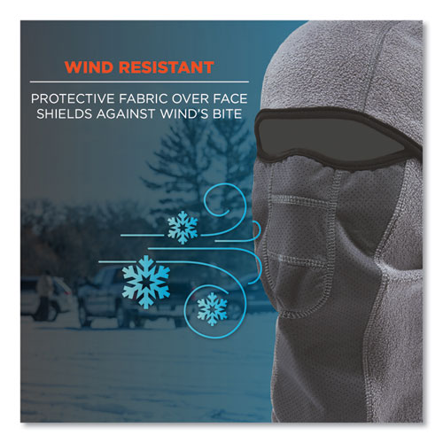 N-Ferno 6823 Hinged Balaclava Face Mask, Fleece, One Size Fits Most, Gray, Ships in 1-3 Business Days