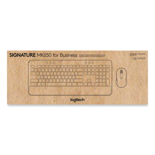 Logitech® Signature Mk650 Wireless Keyboard And Mouse Combo For Business, 2.4 Ghz Frequency/32 Ft Wireless Range, Off White