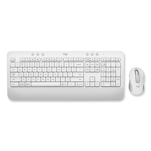 Image of Logitech® Signature Mk650 Wireless Keyboard And Mouse Combo For Business, 2.4 Ghz Frequency/32 Ft Wireless Range, Off White