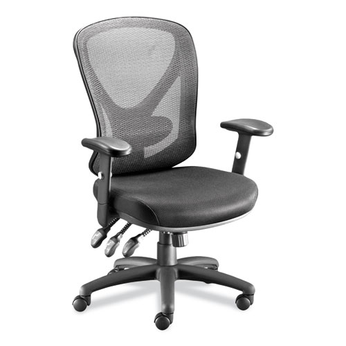 Image of Alera Aeson Series Multifunction Task Chair, Supports Up to 275 lb, 15" to 18.82" Seat Height, Black Seat/Back, Black Base