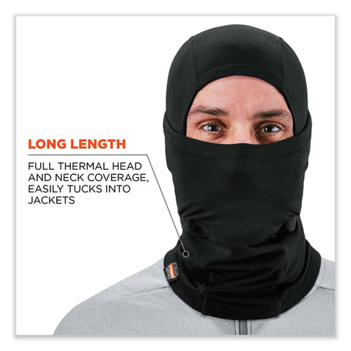 Image of Ergodyne® N-Ferno 6844 Dual-Layer Balaclava Face Mask, Nylon; Spandex, One Size Fits Most, Black, Ships In 1-3 Business Days