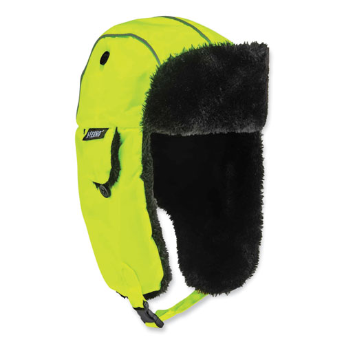 Ergodyne® N-Ferno 6802 Classic Trapper Hat, Large/X-Large, Lime, Ships In 1-3 Business Days