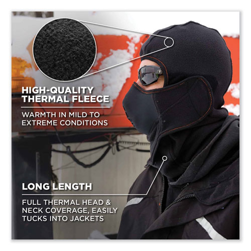 Image of Ergodyne® N-Ferno 6970 Extreme Hot Rox Balaclava Face Mask, Polyester/Spandex, One Size Fits Most, Black, Ships In 1-3 Business Days