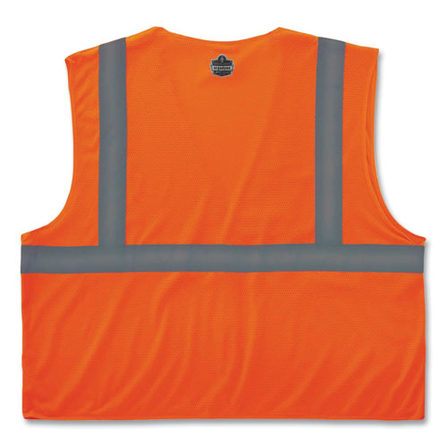 GloWear 8210HL Class 2 Economy Mesh Hook and Loop Vest, Polyester, 4X-Large/5X-Large, Orange, Ships in 1-3 Business Days