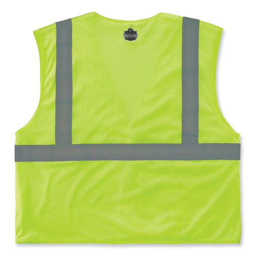 Image of Ergodyne® Glowear 8210Hl Class 2 Economy Mesh Hook And Loop Vest, Polyester, X-Small, Lime, Ships In 1-3 Business Days
