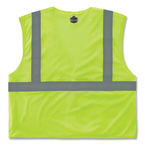 GloWear 8210HL Class 2 Economy Mesh Hook and Loop Vest, Polyester, 2X-Large/3X-Large, Lime, Ships in 1-3 Business Days