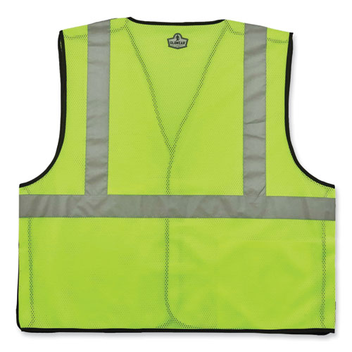 GloWear 8216BA Class 2 Breakaway Mesh ID Holder Vest, Polyester, 2X-Large/3X-Large, Lime, Ships in 1-3 Business Days