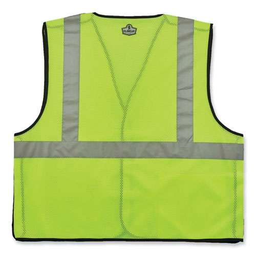 GloWear 8216BA Class 2 Breakaway Mesh ID Holder Vest, Polyester, 4X-Large/5X-Large, Lime, Ships in 1-3 Business Days