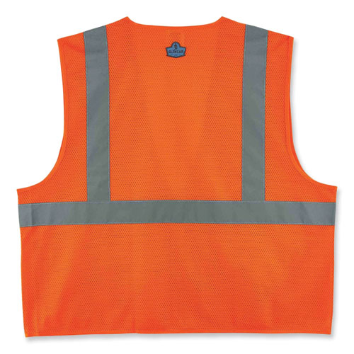 Image of Ergodyne® Glowear 8220Z Class 2 Standard Mesh Zipper Vest, Polyester, Small/Medium, Orange, Ships In 1-3 Business Days
