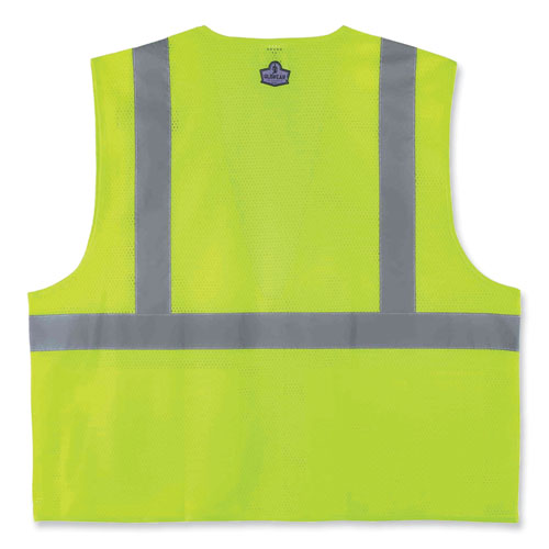 GloWear 8220Z Class 2 Standard Mesh Zipper Vest, Polyester, 2X-Large/3X-Large, Lime, Ships in 1-3 Business Days