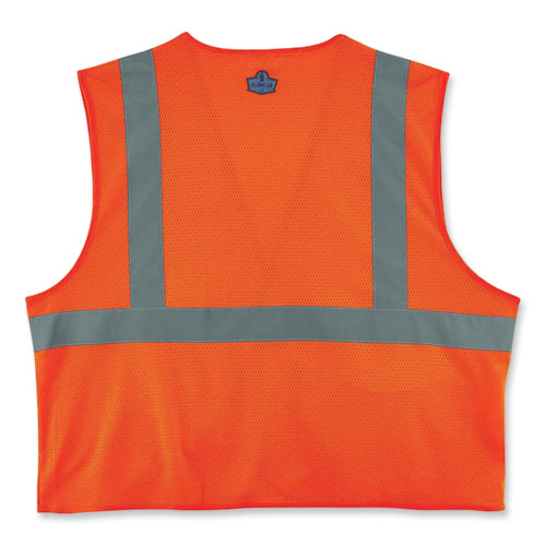 GloWear 8220HL Class 2 Standard Mesh Hook and Loop Vest, Polyester, Small/Medium, Orange, Ships in 1-3 Business Days
