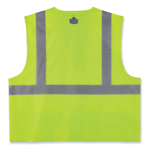 Image of Ergodyne® Glowear 8220Hl Class 2 Standard Mesh Hook And Loop Vest, Polyester, Small/Medium, Lime, Ships In 1-3 Business Days