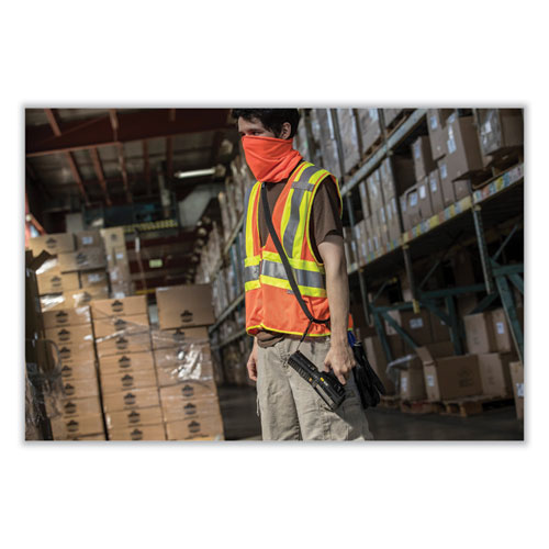GloWear 8229Z Class 2 Economy Two-Tone Zipper Vest, Polyester, X-Small, Orange