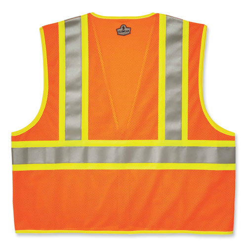 GloWear 8230Z Class 2 Two-Tone Mesh Zipper Vest, Polyester, 2X-Large/3X-Large, Orange, Ships in 1-3 Business Days