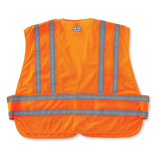 GloWear 8244PSV Class 2 Expandable Public Safety Hook and Loop Vest, Polyester, Med/Large, Orange, Ships in 1-3 Business Days