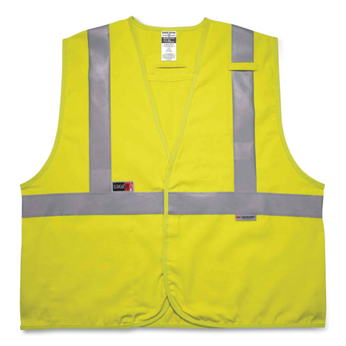 Ergodyne® Glowear 8261Frhl Class 2 Dual Compliant Fr Hook And Loop Safety Vest, Large/X-Large, Lime, Ships In 1-3 Business Days