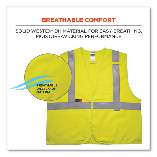 GloWear 8261FRHL Class 2 Dual Compliant FR Hook and Loop Safety Vest, Large/X-Large, Lime, Ships in 1-3 Business Days