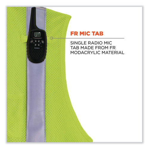 Image of Ergodyne® Glowear 8260Frhl Class 2 Fr Safety Hook And Loop Vest, Modacrylic/Kevlar, Large/X-Large, Lime, Ships In 1-3 Business Days